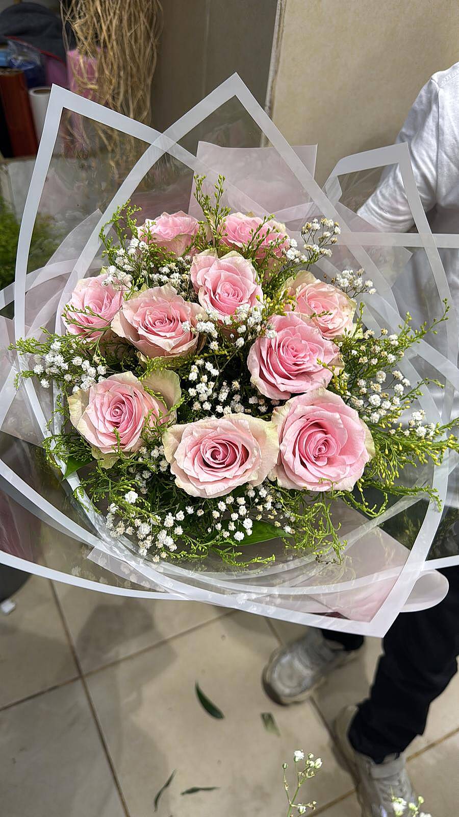 10 Adet Pembe Gül Buketi